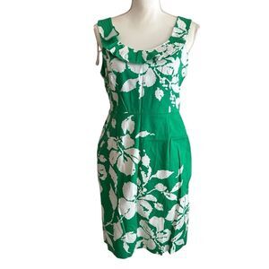 Studio 1 Green White Print Sleeveless Dress Size 8P